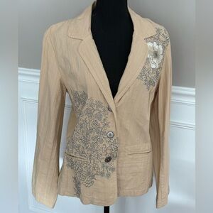 Jonny Was beige and floral blazer size L